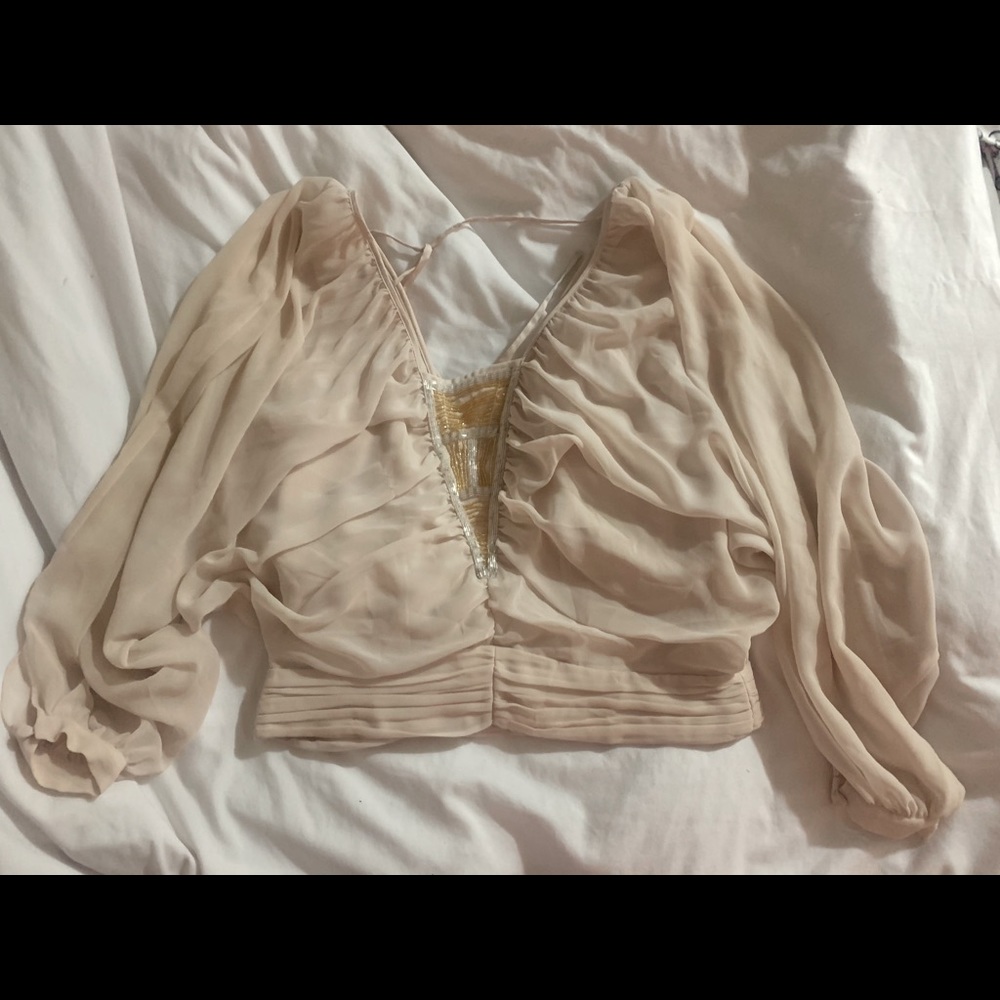 Marciano beaded chiffon blouse